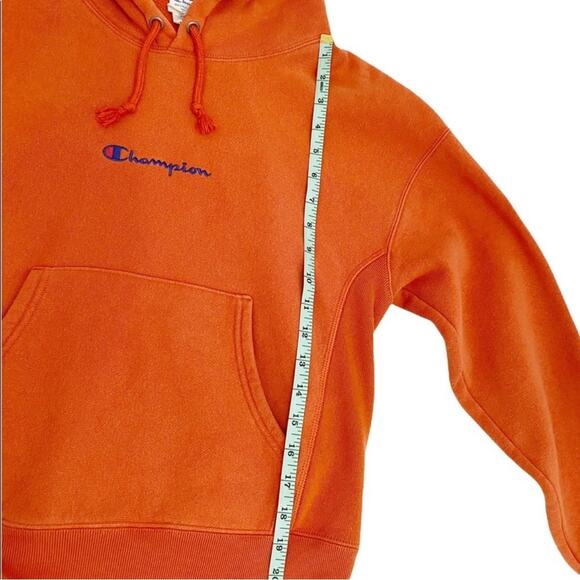 Champion Orange Vintage Women’s Reverse Weave Hooded Pullover Sweatshirt, S - Picture 7 of 12